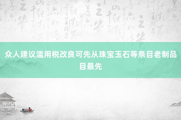 众人建议滥用税改良可先从珠宝玉石等条目老制品目最先